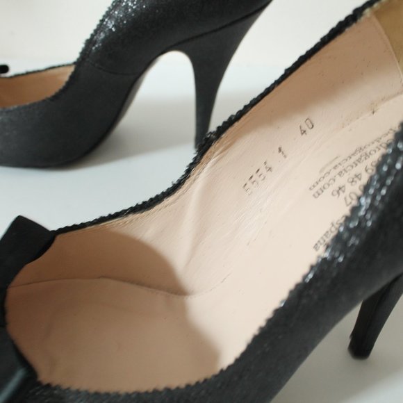 Pedro Garcia Noa Glitter Metallic Pumps Satin Bow Size 10 - Picture 5 of 10